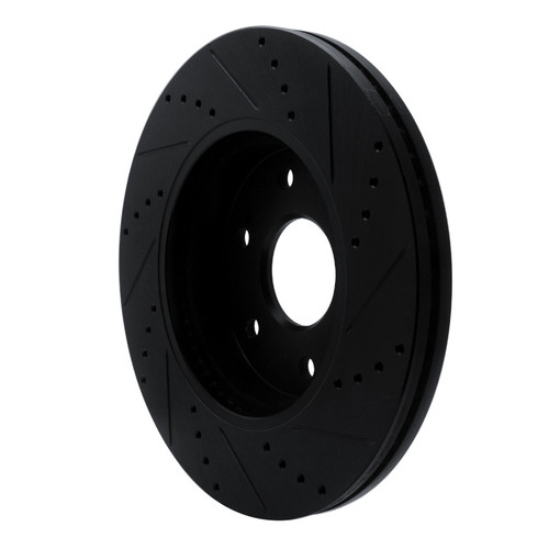 R1 2019-2026 Cadillac Escalade ESV Front Left Drilled & Slotted Black Brake Rotor