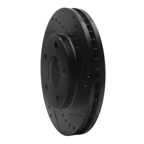 R1 1990-1997 Buick LeSabre Front Right Drilled & Slotted Black Brake Rotor
