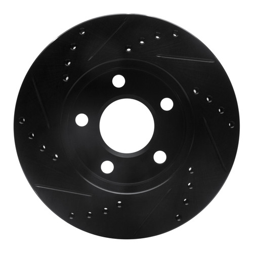 R1 1990-1997 Buick LeSabre Front Right Drilled & Slotted Black Brake Rotor