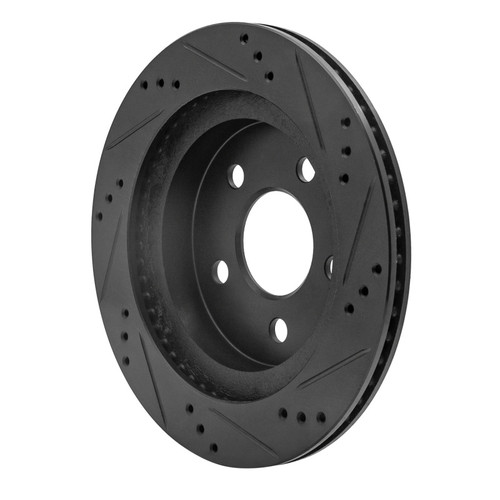 R1 1993-1997 Chevrolet Camaro Rear Left Drilled & Slotted Black Brake Rotor