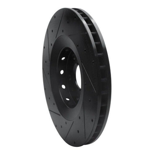 R1 2009-2015 Cadillac CTS Front Right Drilled & Slotted Black Brake Rotor