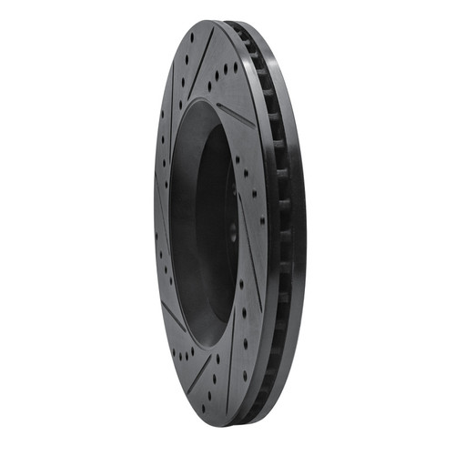 R1 2002-2018 Dodge Sprinter 2500 Rear Right Drilled & Slotted Black Brake Rotor