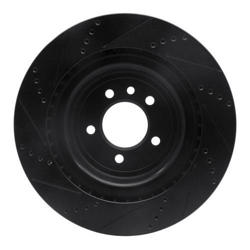 R1 2013-2025 Land Rover Defender 110 Rear Right Drilled & Slotted Black Brake Rotor