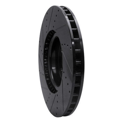 R1 2010-2017 Land Rover Range Rover Sport Front Right Drilled & Slotted Black Brake Rotor