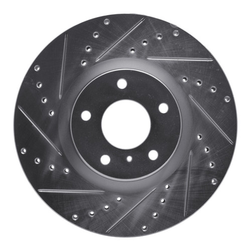 R1 2003-2023 Infiniti G25 Front Left Drilled & Slotted Silver Brake Rotor