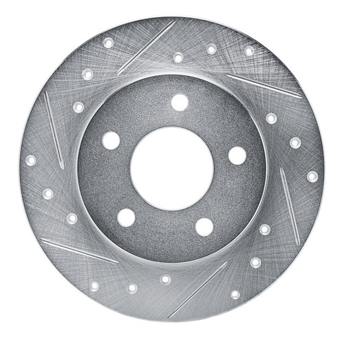 R1 88-92 Dodge Monaco Rear Left Drilled & Slotted Silver Brake Rotor