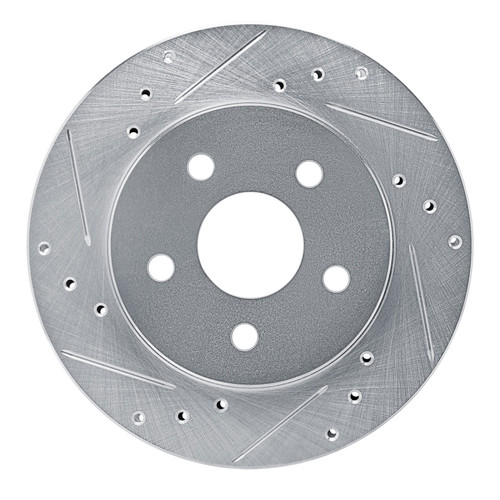 R1 88-90 Dodge Monaco Front Left Drilled & Slotted Silver Brake Rotor