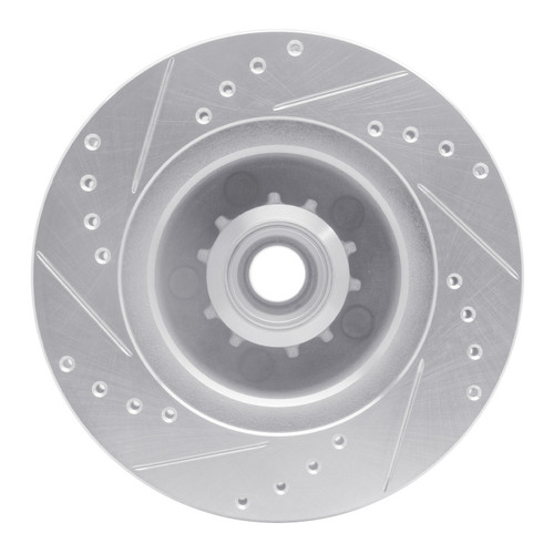 R1 70-72 Dodge CHALLENGER Front Right Drilled & Slotted Silver Brake Rotor