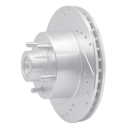 R1 70-72 Dodge Charger Front Left Drilled & Slotted Silver Brake Rotor