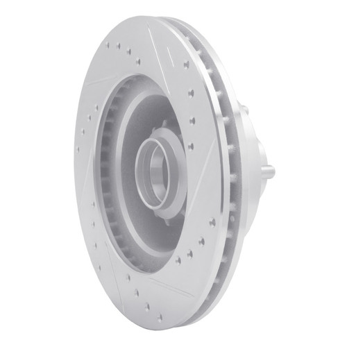 R1 70-72 Dodge Charger Front Left Drilled & Slotted Silver Brake Rotor