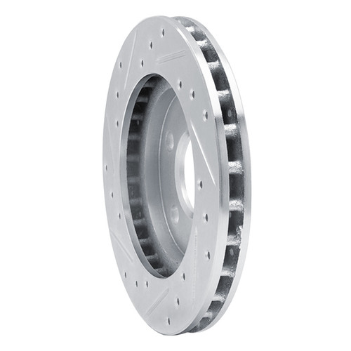 R1 85-89 Dodge ARIES Front Right Drilled & Slotted Silver Brake Rotor