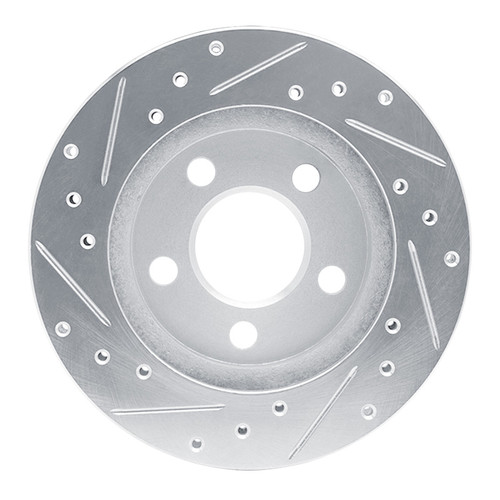 R1 85-89 Dodge ARIES Front Right Drilled & Slotted Silver Brake Rotor