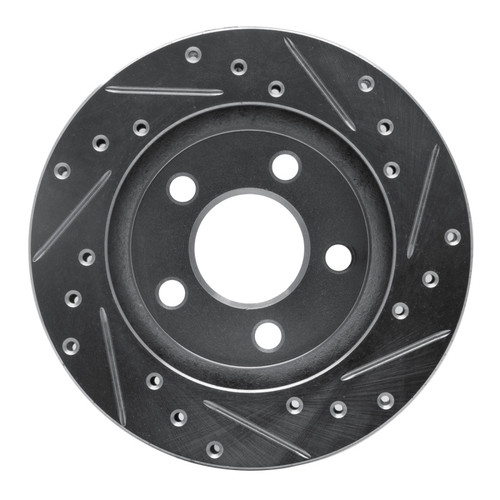 R1 85-89 Dodge SHADOW Front Left Drilled & Slotted Silver Brake Rotor