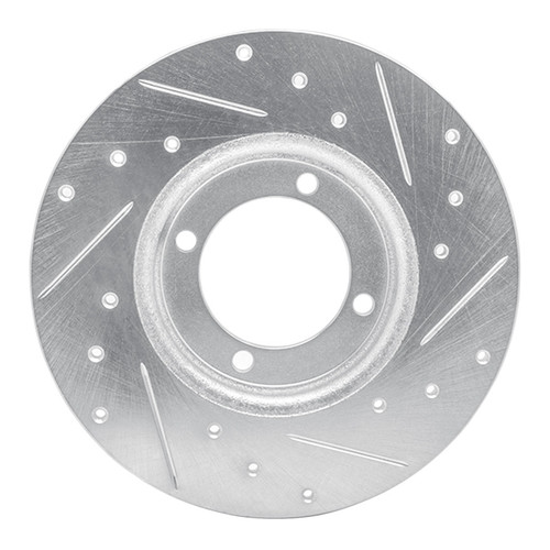 R1 78-83 Dodge COLT Front Left Drilled & Slotted Silver Brake Rotor
