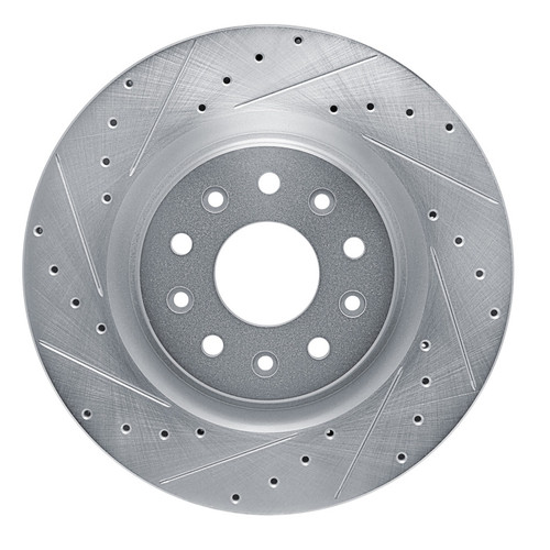 R1 20-25 Chrysler Pacifica Front Left Drilled & Slotted Silver Brake Rotor