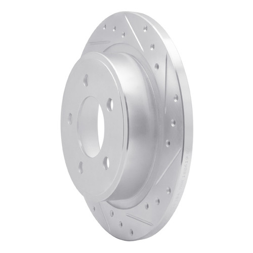 R1 04-08 Chrysler Pacifica Rear Right Drilled & Slotted Silver Brake Rotor