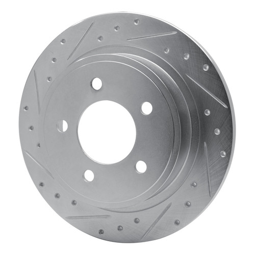 R1 04-08 Chrysler Pacifica Rear Left Drilled & Slotted Silver Brake Rotor