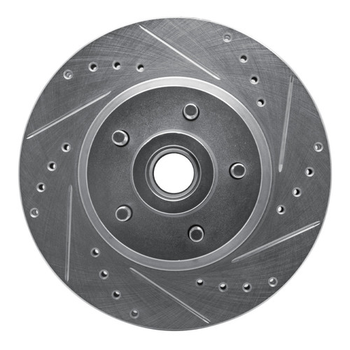 R1 71-81 Chrysler Town & Country Front Right Drilled & Slotted Silver Brake Rotor