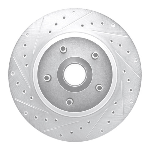 R1 71-81 Chrysler Town & Country Front Left Drilled & Slotted Silver Brake Rotor