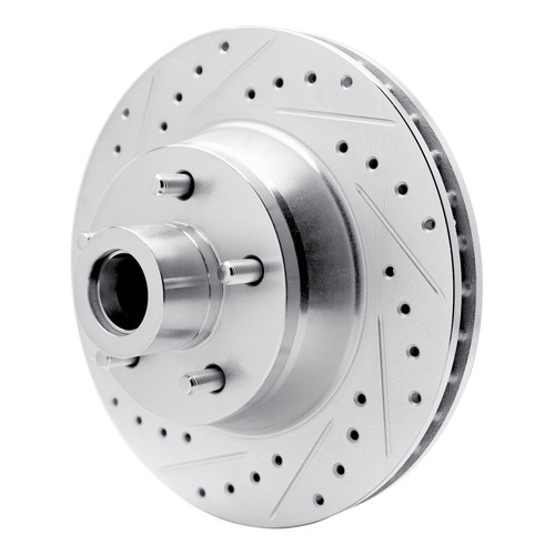 R1 71-81 Chrysler Town & Country Front Left Drilled & Slotted Silver Brake Rotor