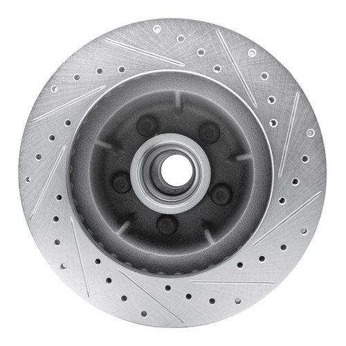 R1 71-81 Chrysler Town & Country Front Left Drilled & Slotted Silver Brake Rotor