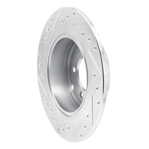 R1 07-17 Chrysler SEBRING Rear Right Drilled & Slotted Silver Brake Rotor