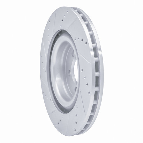 R1 05-23 Chrysler 300 Front Right Drilled & Slotted Silver Brake Rotor