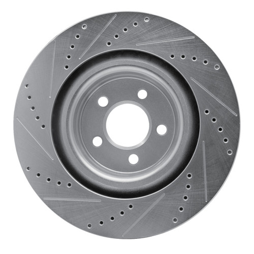 R1 05-23 Chrysler 300 Front Left Drilled & Slotted Silver Brake Rotor