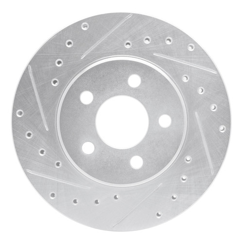 R1 95-00 Chrysler SEBRING Front Left Drilled & Slotted Silver Brake Rotor