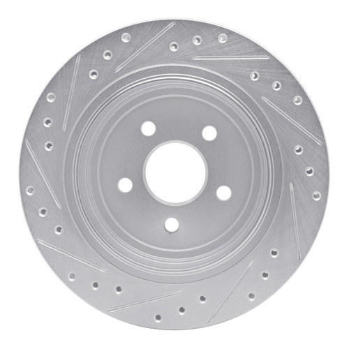 R1 89-95 Chrysler DAYTonA Rear Right Drilled & Slotted Silver Brake Rotor