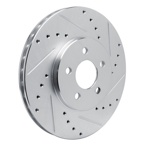 R1 89-95 Chrysler LeBaron Front Right Drilled & Slotted Silver Brake Rotor