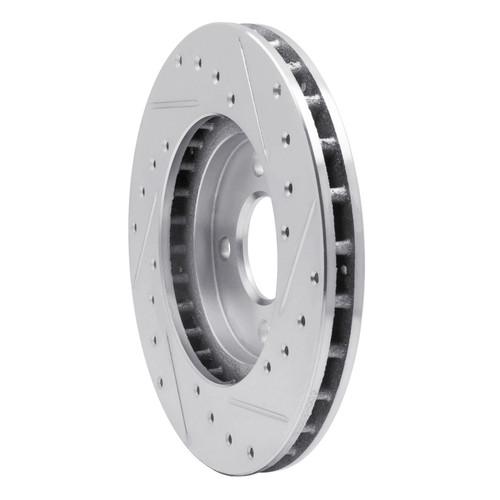 R1 83-88 Chrysler E CLASS Front Left Drilled & Slotted Silver Brake Rotor