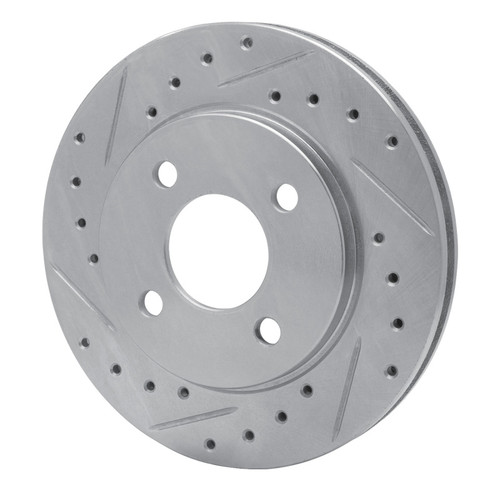 R1 81-87 Chrysler Town & Country Front Left Drilled & Slotted Silver Brake Rotor