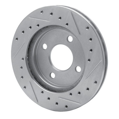 R1 81-87 Chrysler Town & Country Front Left Drilled & Slotted Silver Brake Rotor
