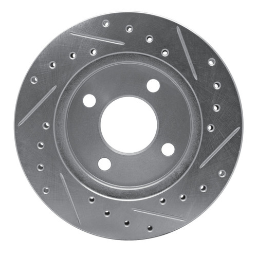 R1 81-87 Chrysler Town & Country Front Left Drilled & Slotted Silver Brake Rotor