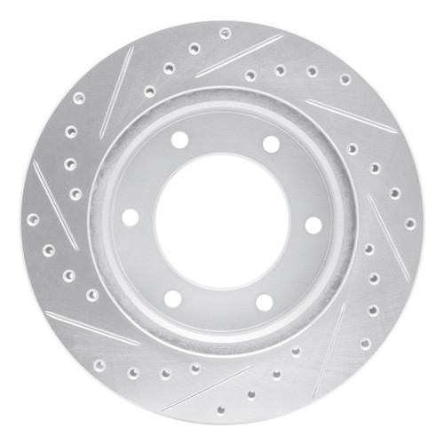R1 01-04 Honda Passport Front Right Drilled & Slotted Silver Brake Rotor