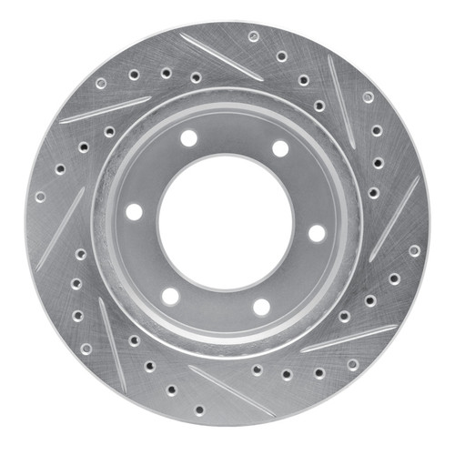 R1 01-04 Honda Passport Front Left Drilled & Slotted Silver Brake Rotor