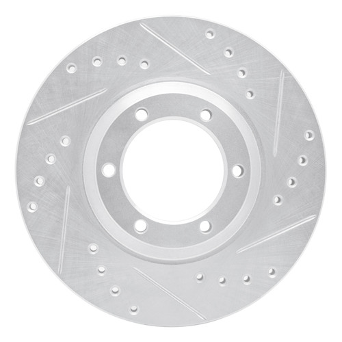 R1 84-87 Isuzu Pickup Front Right Drilled & Slotted Silver Brake Rotor