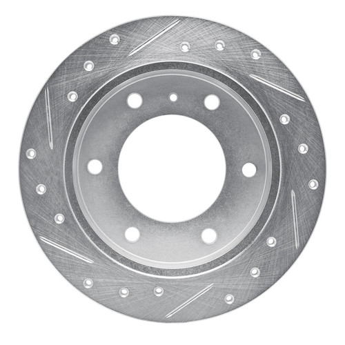 R1 88-95 Isuzu Pickup Rear Right Drilled & Slotted Silver Brake Rotor