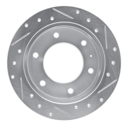 R1 88-95 Isuzu AMIGO Rear Left Drilled & Slotted Silver Brake Rotor