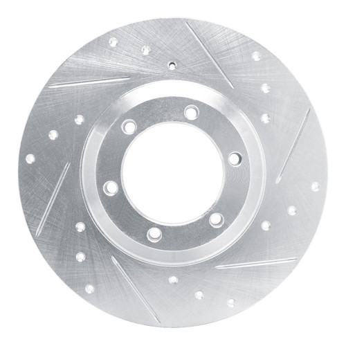 R1 78-83 Chevrolet Luv Front Right Drilled & Slotted Silver Brake Rotor