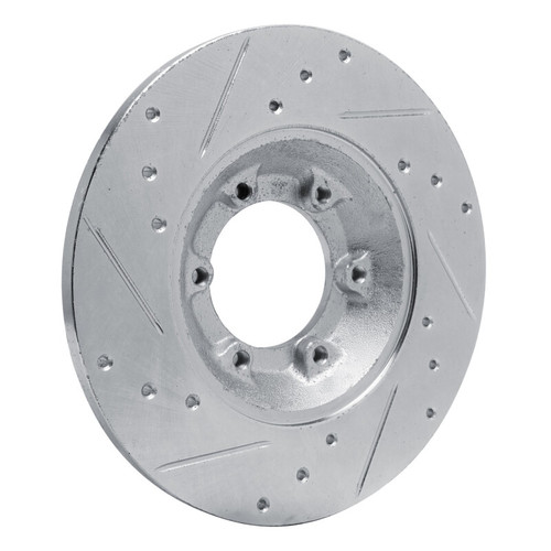 R1 78-83 Chevrolet Luv Front Right Drilled & Slotted Silver Brake Rotor