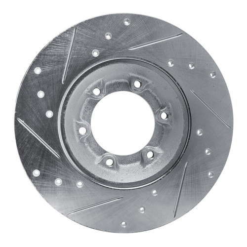 R1 78-83 Chevrolet Luv Front Right Drilled & Slotted Silver Brake Rotor