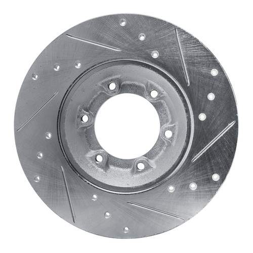 R1 78-83 Chevrolet Luv Front Left Drilled & Slotted Silver Brake Rotor