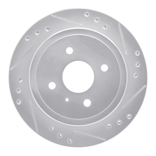 R1 83-89 Isuzu Impulse Rear Right Drilled & Slotted Silver Brake Rotor