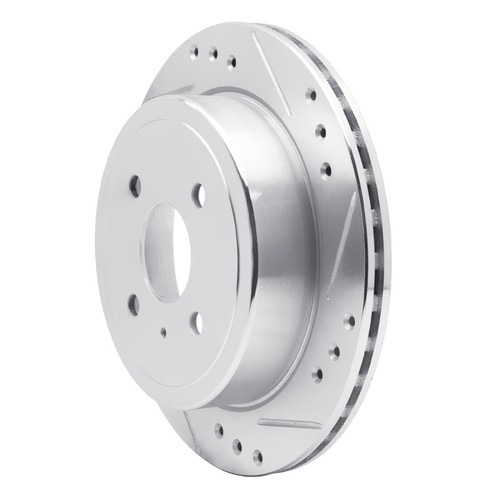 R1 83-89 Isuzu Impulse Rear Right Drilled & Slotted Silver Brake Rotor