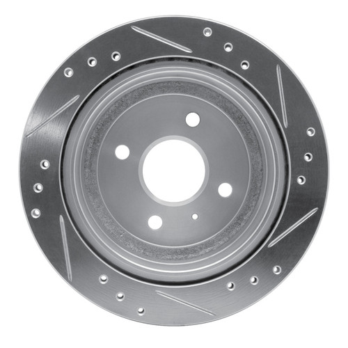 R1 83-89 Isuzu Impulse Rear Left Drilled & Slotted Silver Brake Rotor