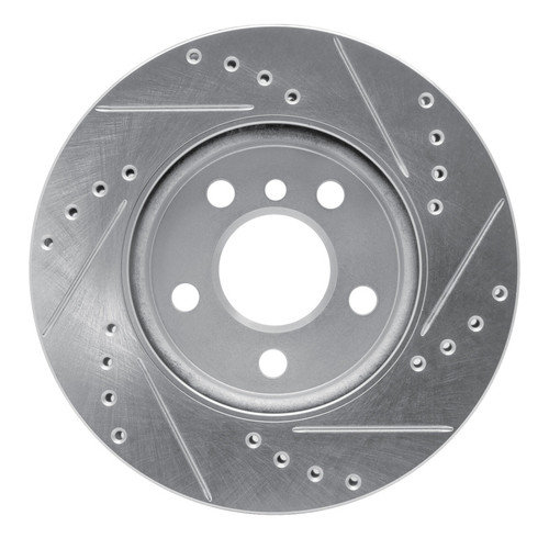 R1 14-24 Mini Cooper (Excl Clubman) Front Left Drilled & Slotted Silver Brake Rotor