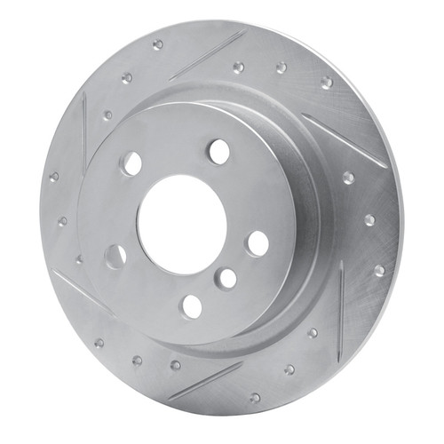 R1 14-25 BMW i3 Rear Left Drilled & Slotted Silver Brake Rotor