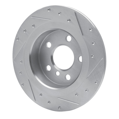 R1 14-25 BMW i3 Rear Left Drilled & Slotted Silver Brake Rotor